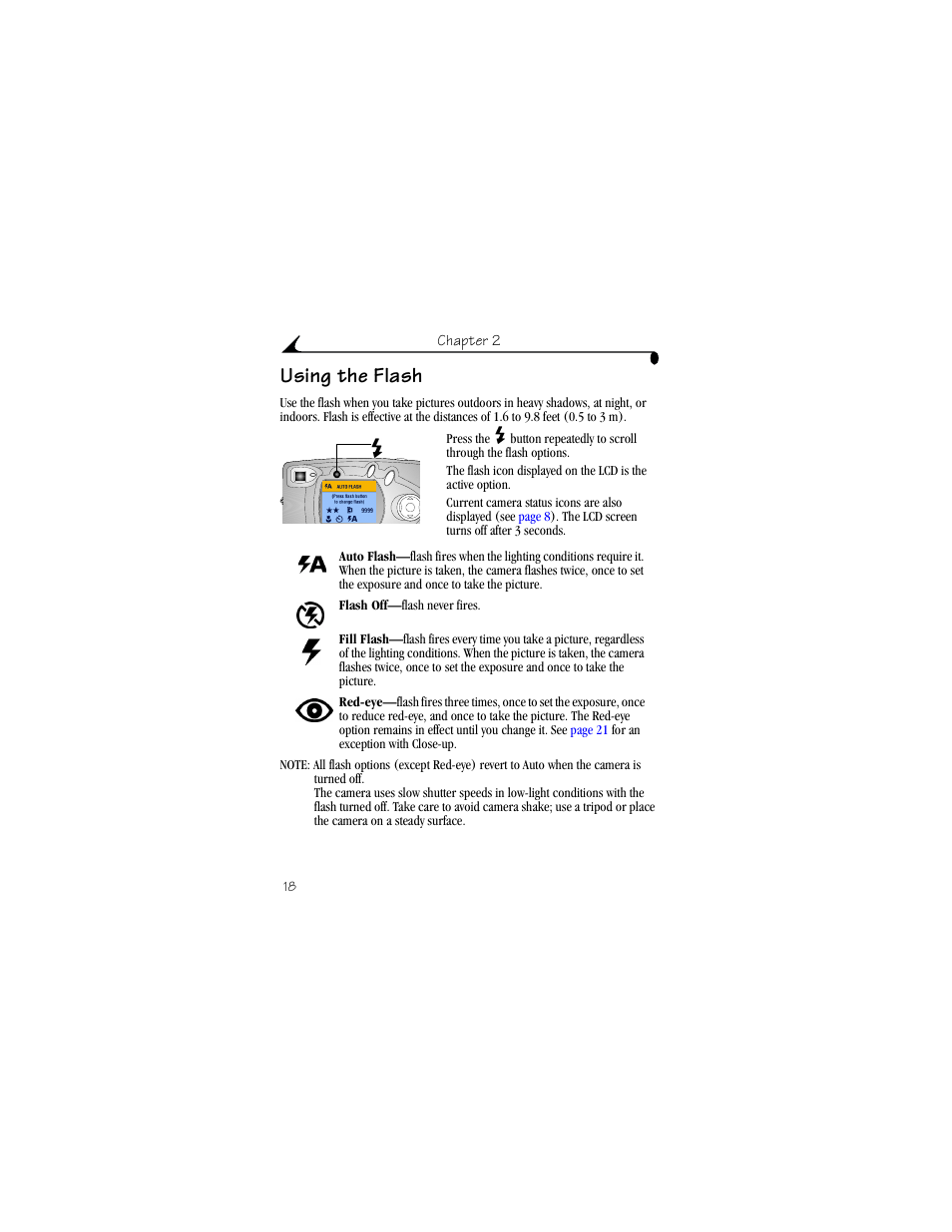 Using the flash | Kodak CX4310 User Manual | Page 26 / 108