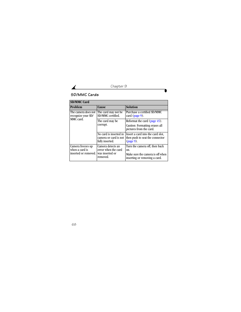 Sd/mmc cards | Kodak CX4310 User Manual | Page 76 / 108