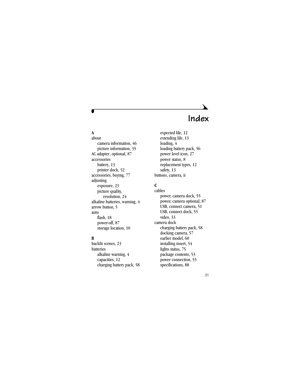 Index | Kodak CX4310 User Manual | Page 99 / 108