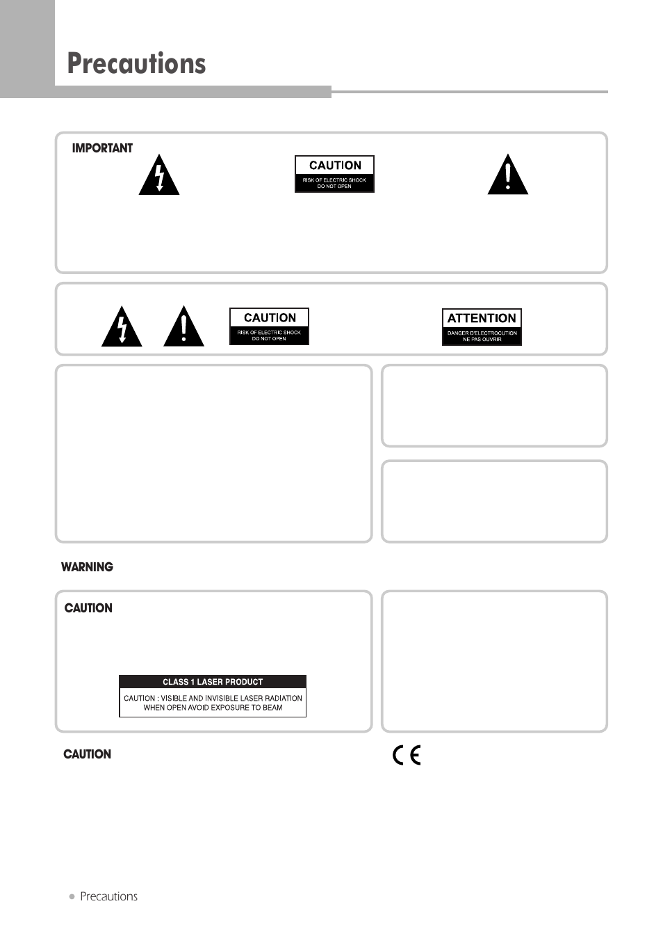 Precautions, Important, Caution | Warning | Kodak DRHD-120 User Manual | Page 2 / 43