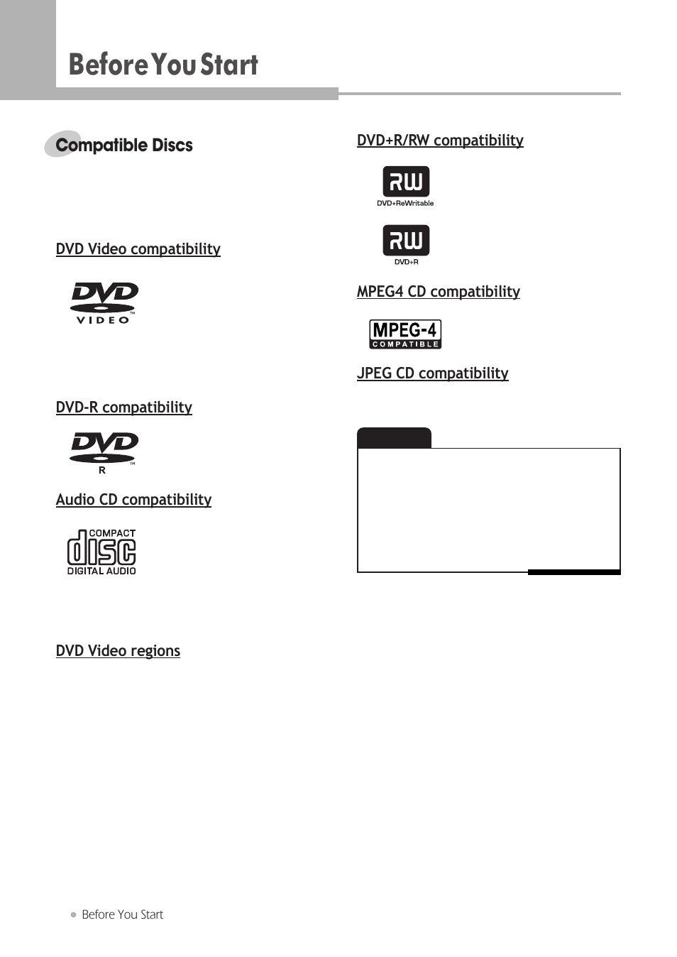 Before you start, Compatible discs | Kodak DRHD-120 User Manual | Page 6 / 43