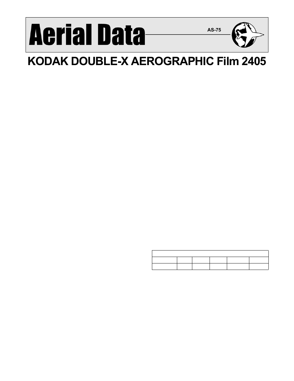 Kodak DOUBLE-X AEROGRAPHIC AS-75 User Manual | 6 pages