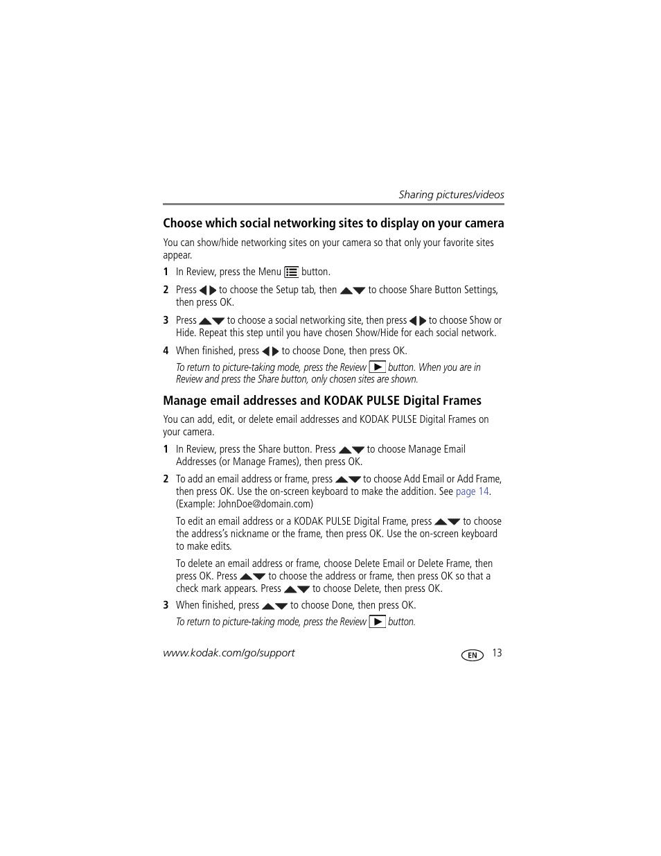 Kodak EasyShare C122 User Manual | Page 19 / 58