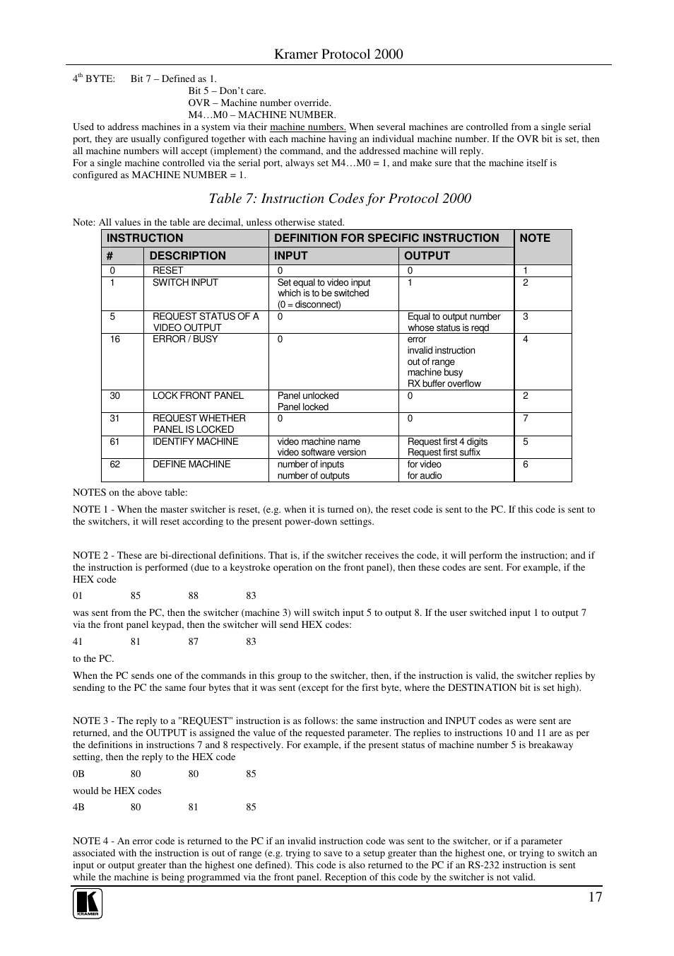 Kramer protocol 2000 | Kramer Electronics AUDIO SWITCHER VP-411DS User Manual | Page 19 / 22