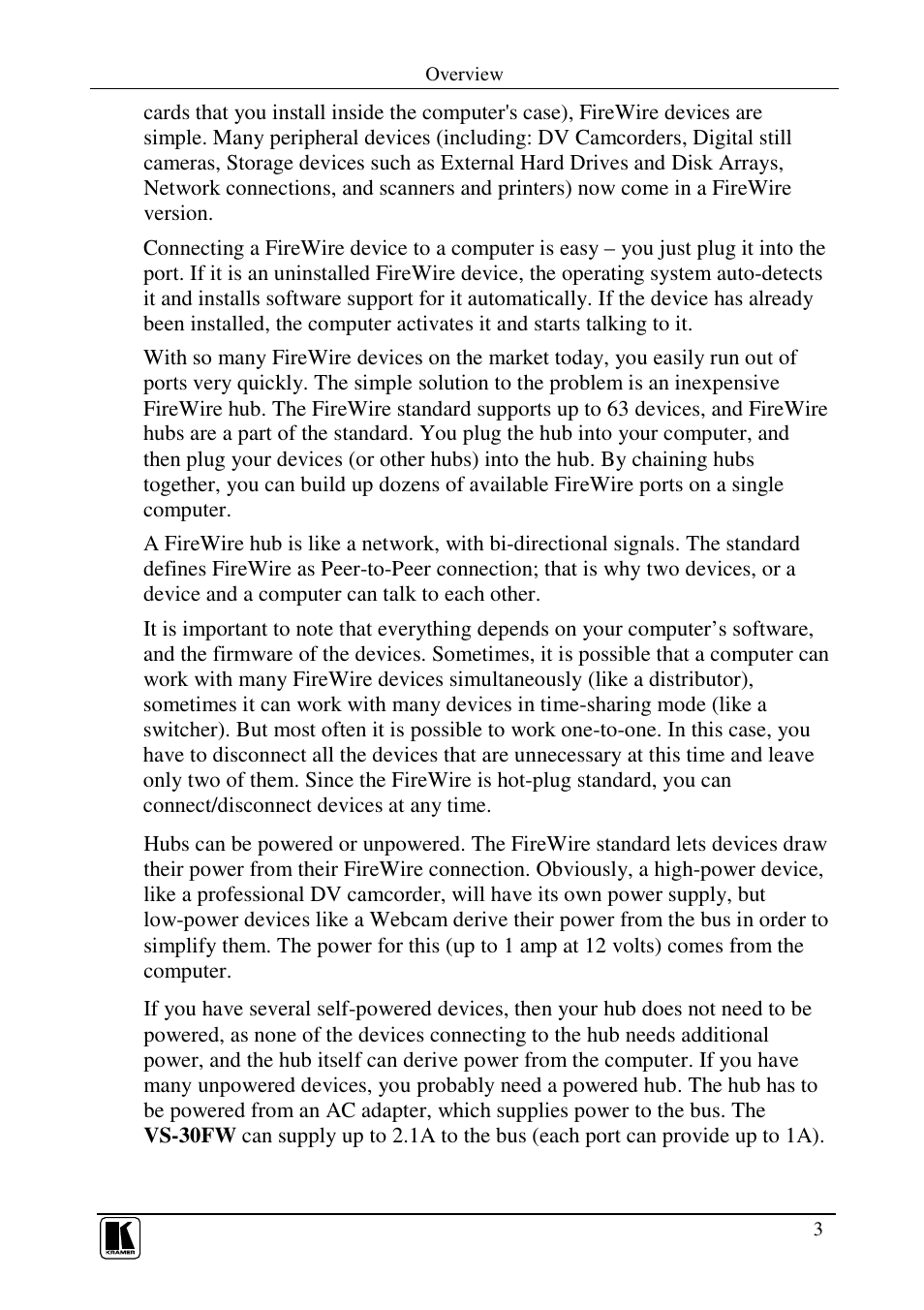 Kramer Electronics VS-30FW User Manual | Page 5 / 11
