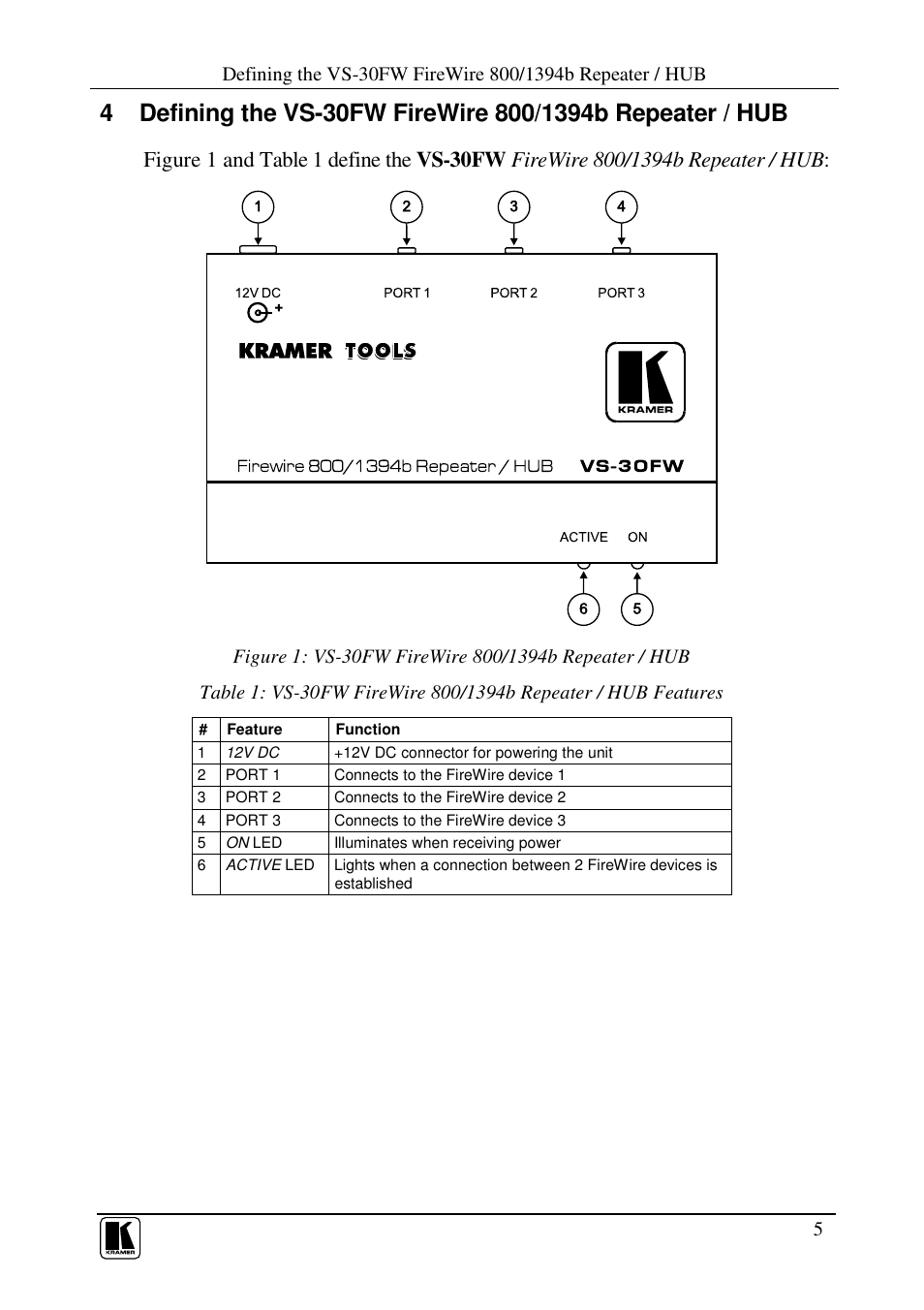 Kramer Electronics VS-30FW User Manual | Page 7 / 11