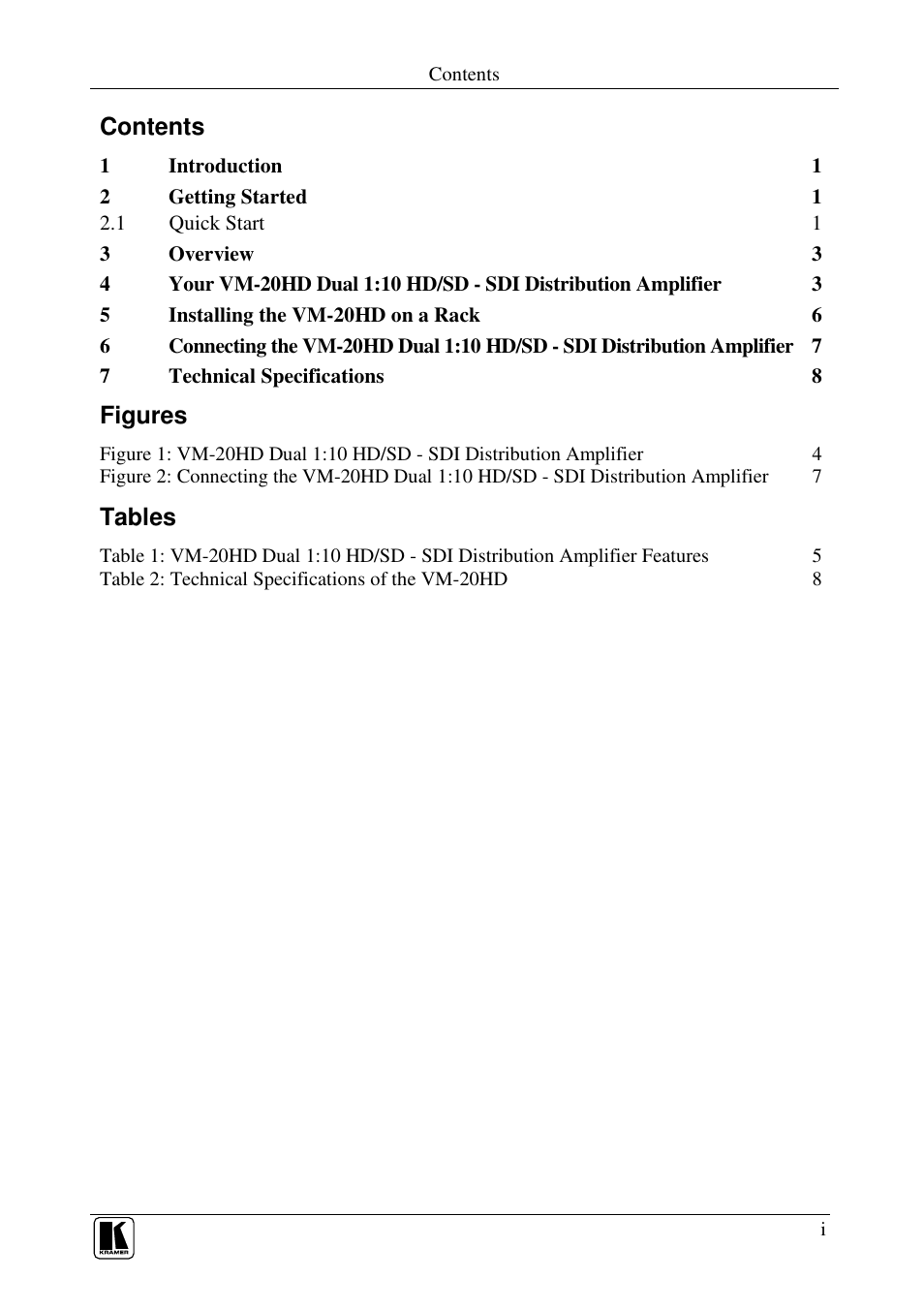 Kramer Electronics VM-20HD User Manual | Page 2 / 12