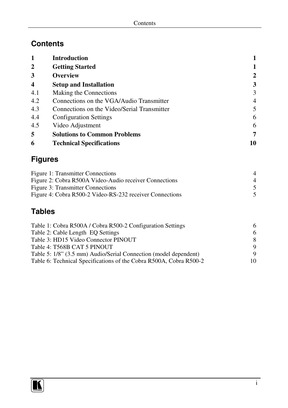 Kramer Electronics COBRA R500A User Manual | Page 2 / 14