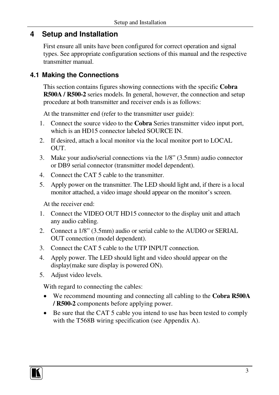 Kramer Electronics COBRA R500A User Manual | Page 5 / 14