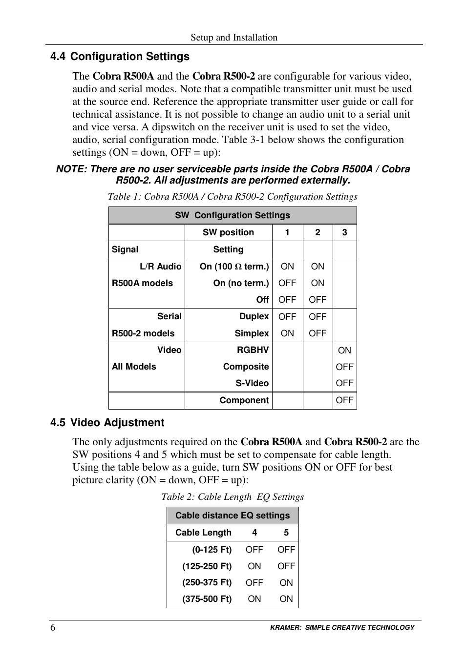 Kramer Electronics COBRA R500A User Manual | Page 8 / 14