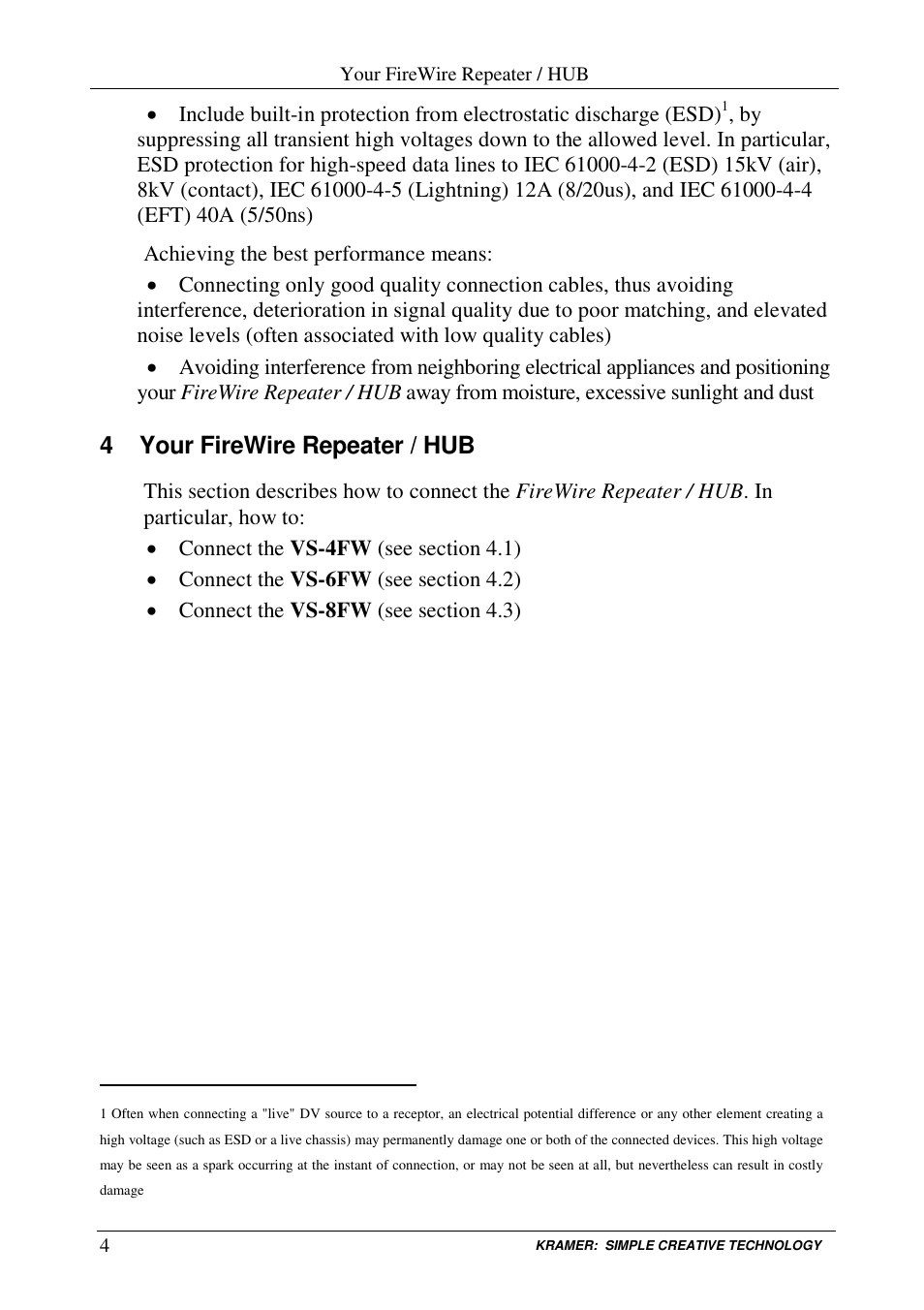 Kramer Electronics VS-8FW User Manual | Page 6 / 13