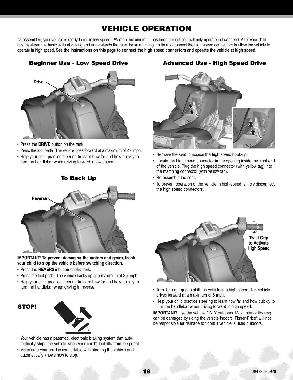 Vehicle operation | Kawasaki KFX NINJA K0450 User Manual | Page 18 / 24