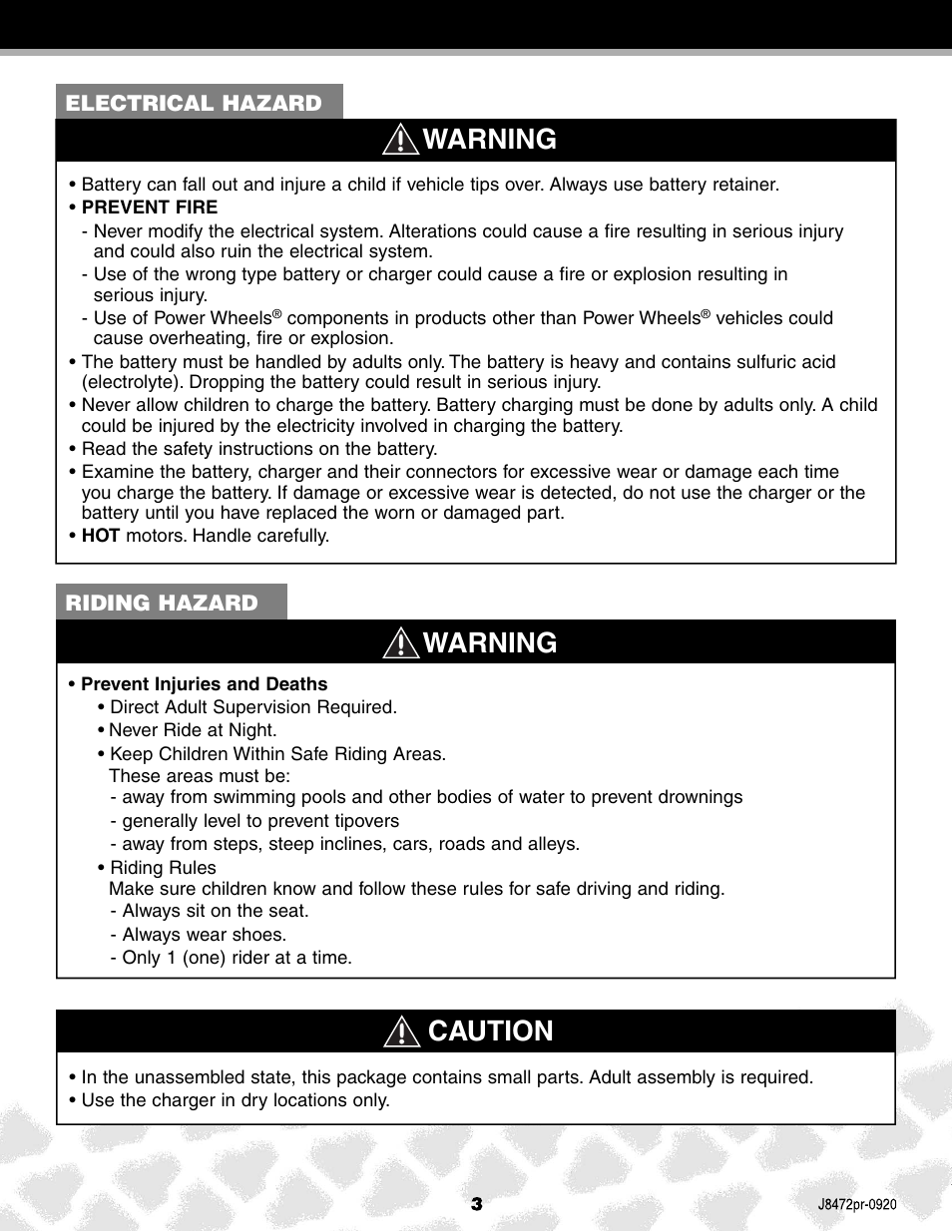 Warning, Caution | Kawasaki KFX NINJA K0450 User Manual | Page 3 / 24