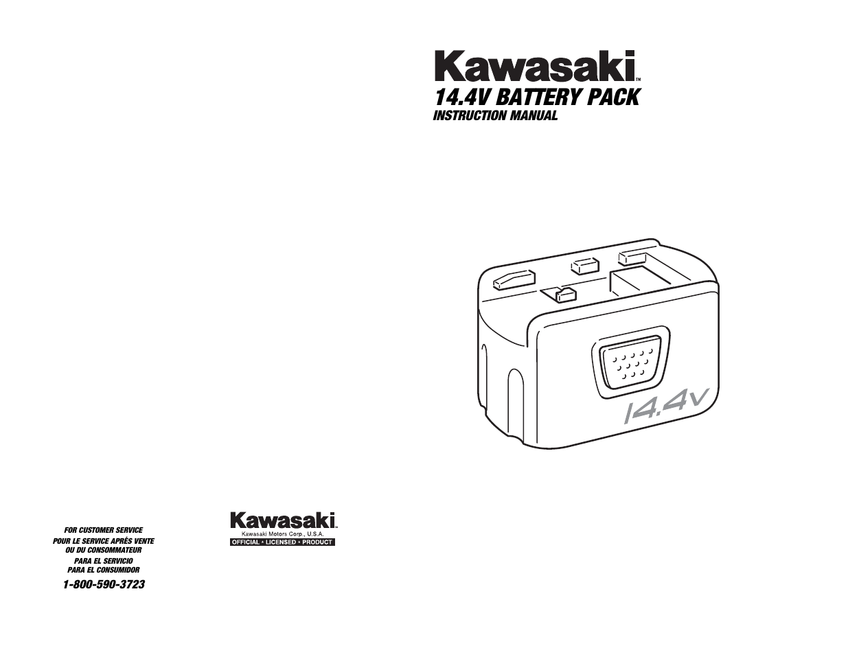 4v battery pack, Instruction manual | Kawasaki 840062 User Manual | Page 12 / 16