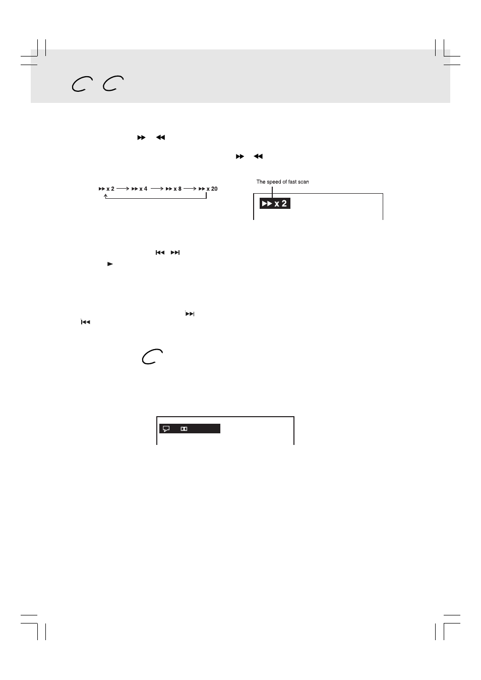 Playing a disc, Fast forward/fast reverse, Skip (forward / reverse) | Audio selection | Kawasaki PVS10921 Q User Manual | Page 15 / 25