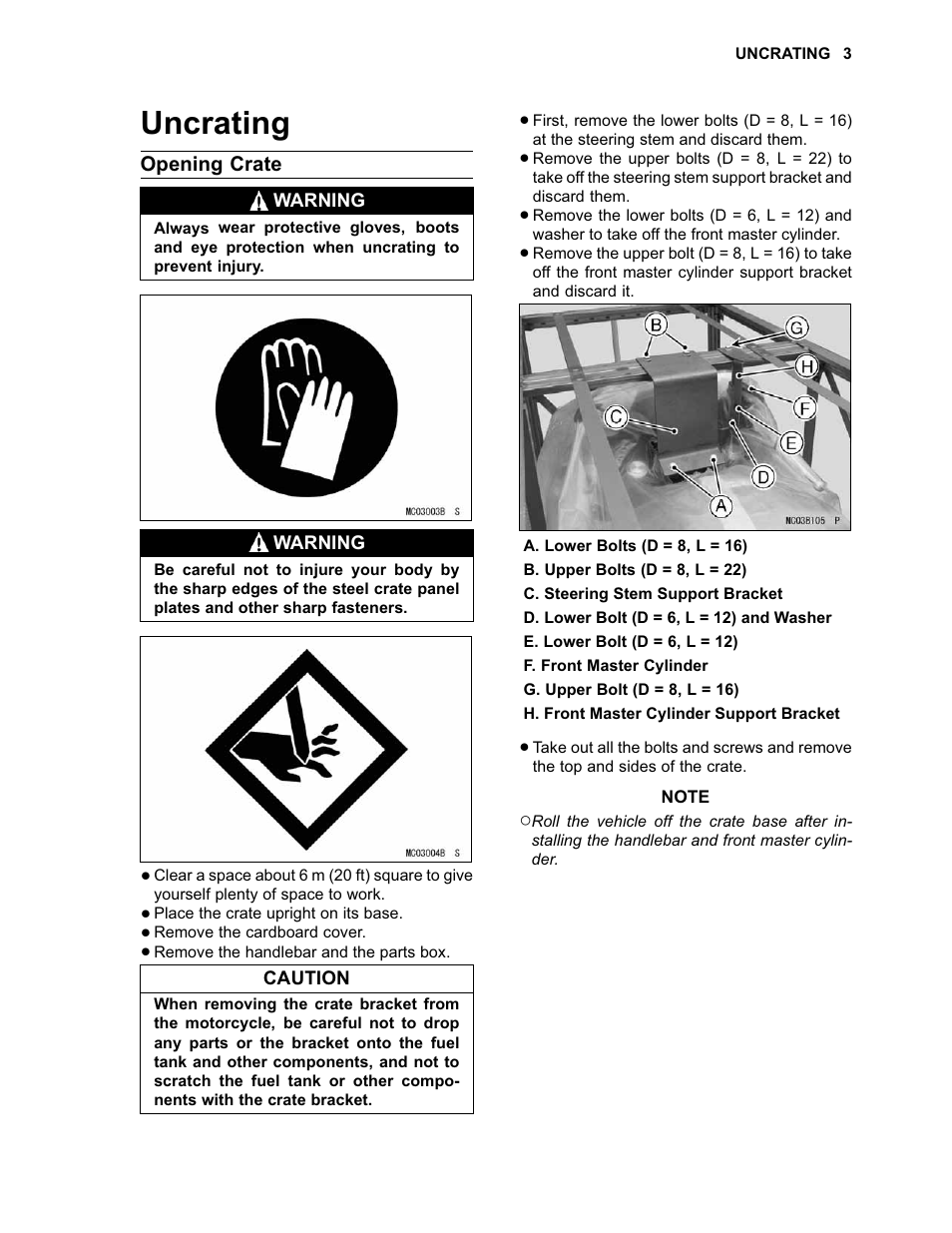 Uncrating | Kawasaki NINJA 650R User Manual | Page 5 / 32