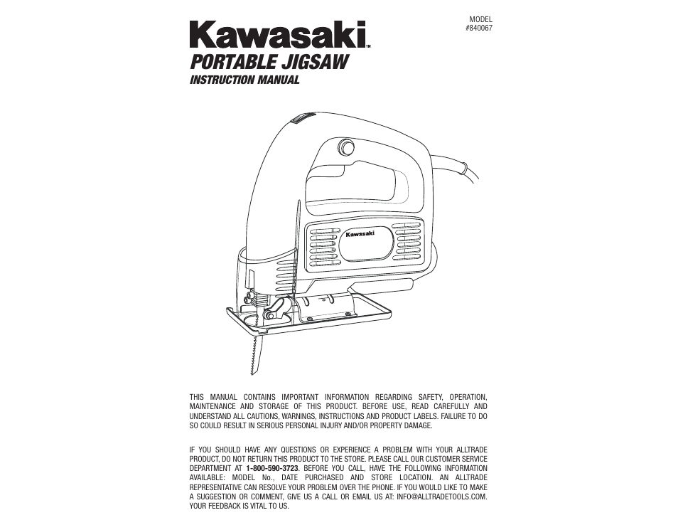 Kawasaki 840067 User Manual | 11 pages