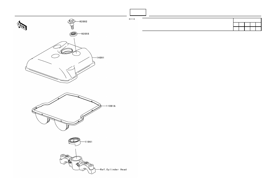Cylinder head cover | Kawasaki MICRO-K KX450 D8F User Manual | Page 20 / 85