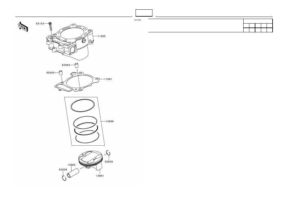 Cylinder/piston(s) | Kawasaki MICRO-K KX450 D8F User Manual | Page 21 / 85