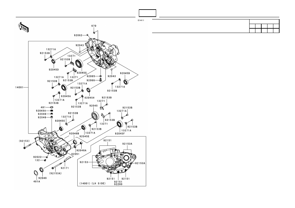 Crankcase | Kawasaki MICRO-K KX450 D8F User Manual | Page 33 / 85