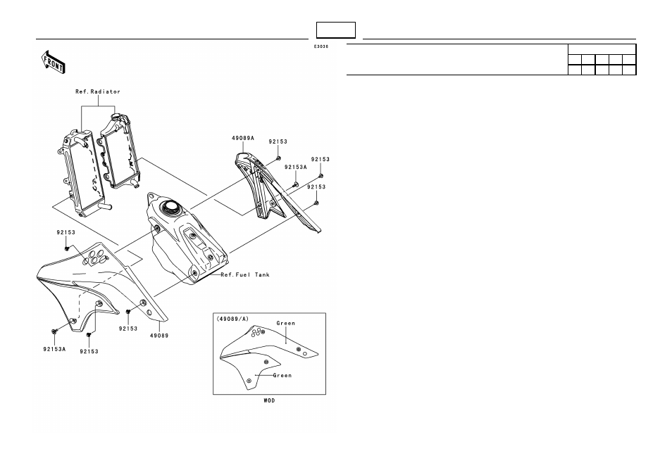 Engine shrouds | Kawasaki MICRO-K KX450 D8F User Manual | Page 44 / 85