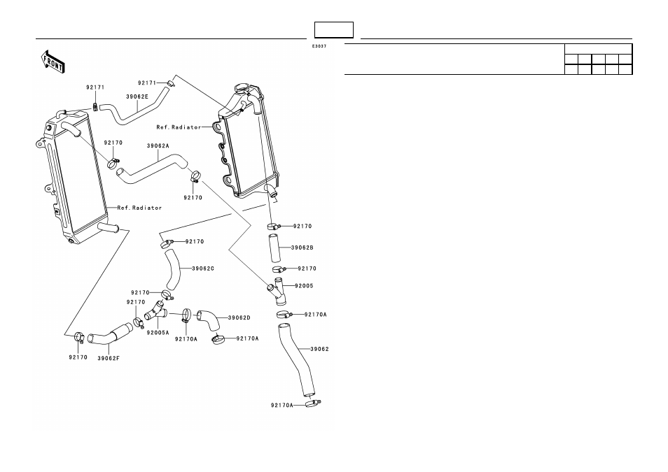Water pipe | Kawasaki MICRO-K KX450 D8F User Manual | Page 45 / 85