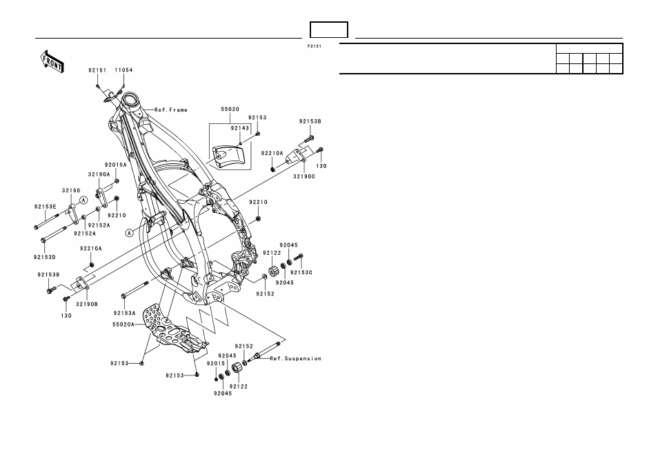 Frame fittings | Kawasaki MICRO-K KX450 D8F User Manual | Page 47 / 85