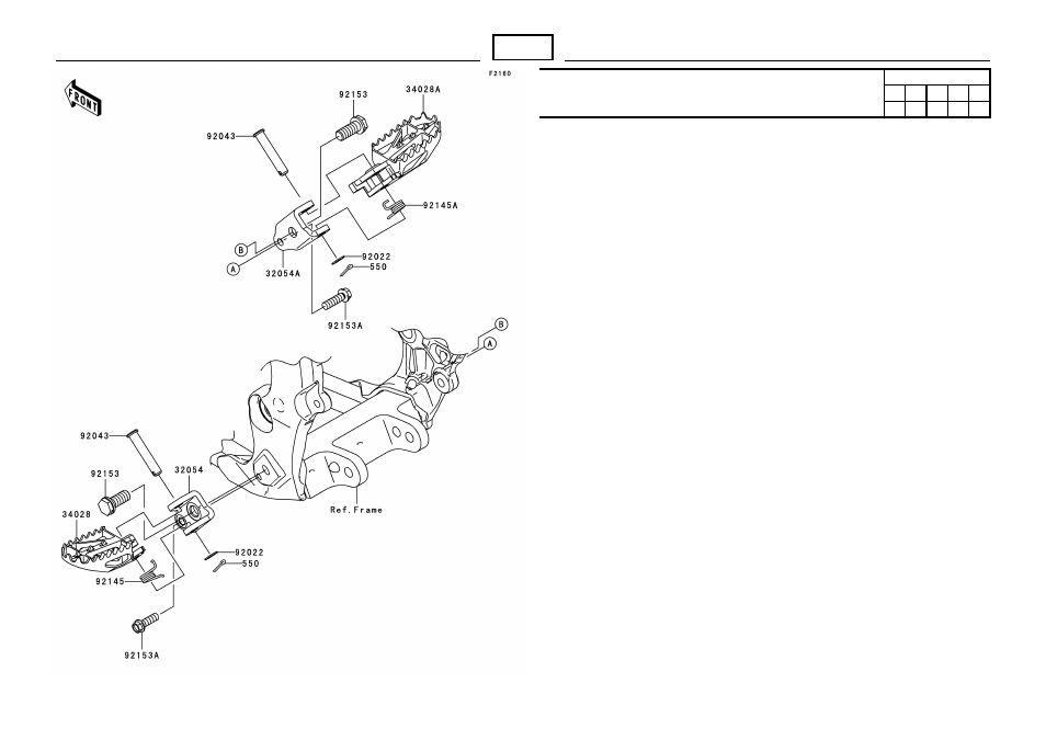 Footrests | Kawasaki MICRO-K KX450 D8F User Manual | Page 50 / 85