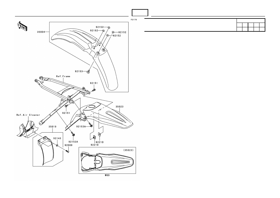 Fenders | Kawasaki MICRO-K KX450 D8F User Manual | Page 51 / 85