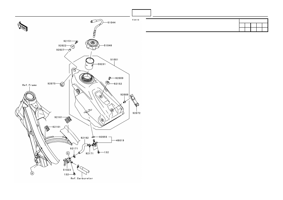 F-11, Fuel tank | Kawasaki MICRO-K KX450 D8F User Manual | Page 66 / 85