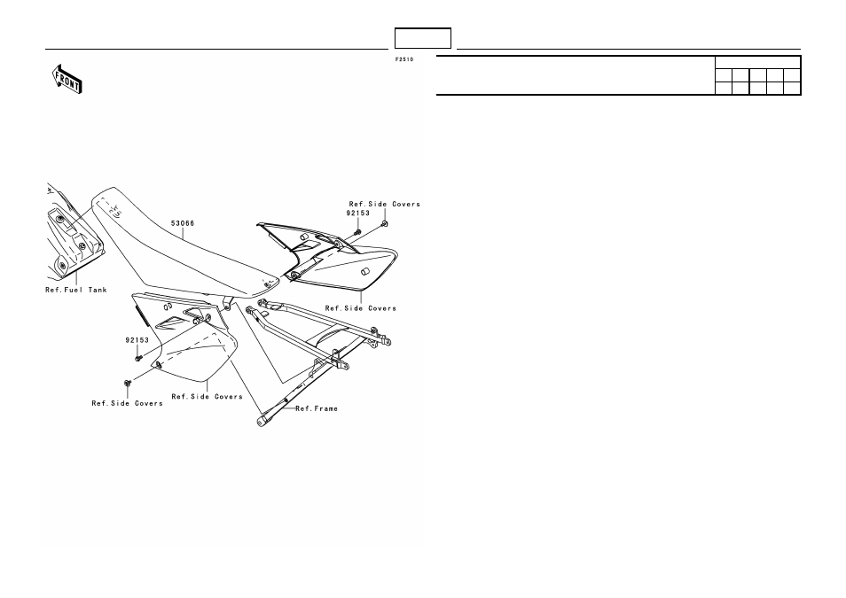 F-12, Seat | Kawasaki MICRO-K KX450 D8F User Manual | Page 67 / 85