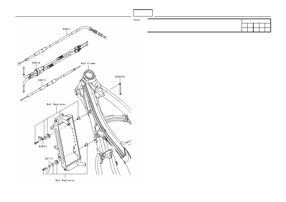 F-13, Cables | Kawasaki MICRO-K KX450 D8F User Manual | Page 68 / 85