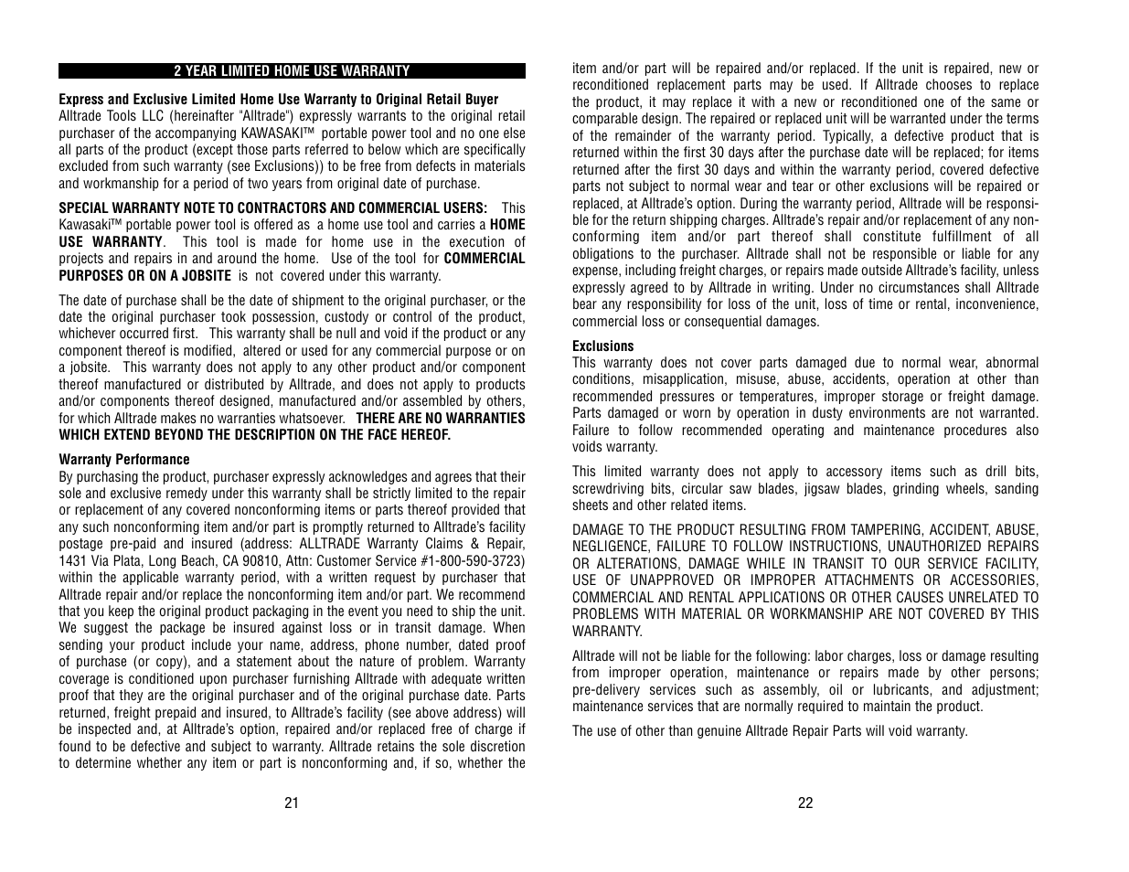 Kawasaki 840442 User Manual | Page 12 / 13