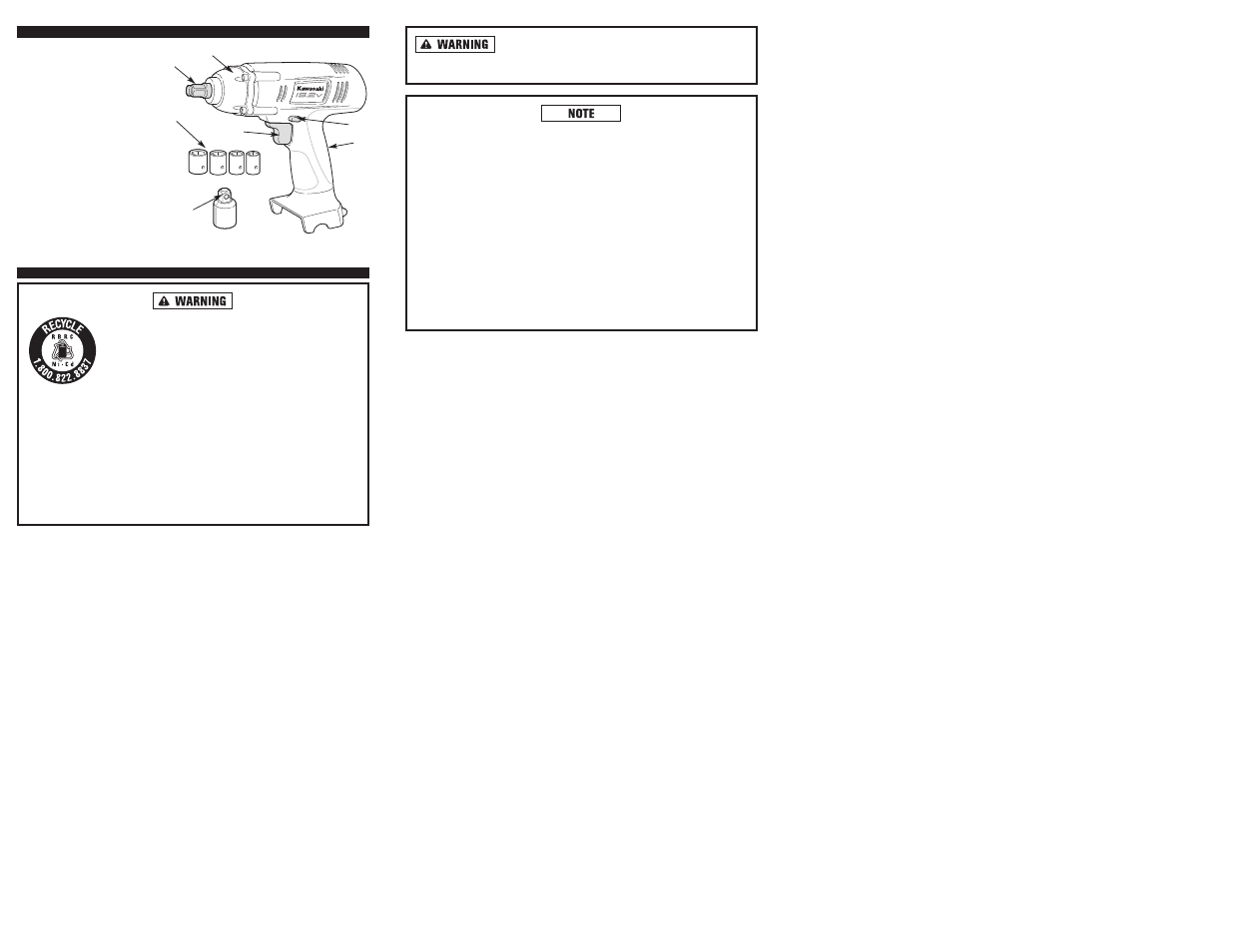 Kawasaki 19.2V BATTERY-OPERATED IMPACT WRENCH 840458 User Manual | Page 6 / 11