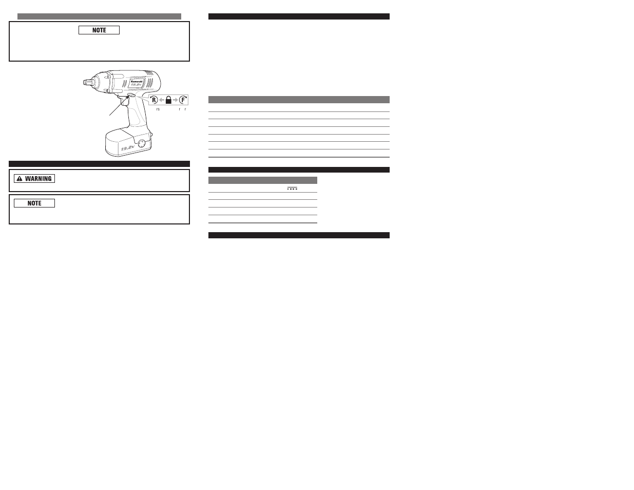 Kawasaki 19.2V BATTERY-OPERATED IMPACT WRENCH 840458 User Manual | Page 9 / 11