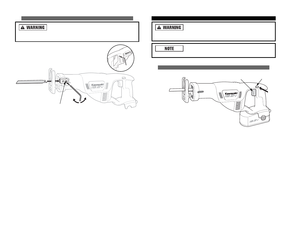 Kawasaki 19.2V BATTERY-OPERATED CIRCULAR SAW User Manual | Page 21 / 52