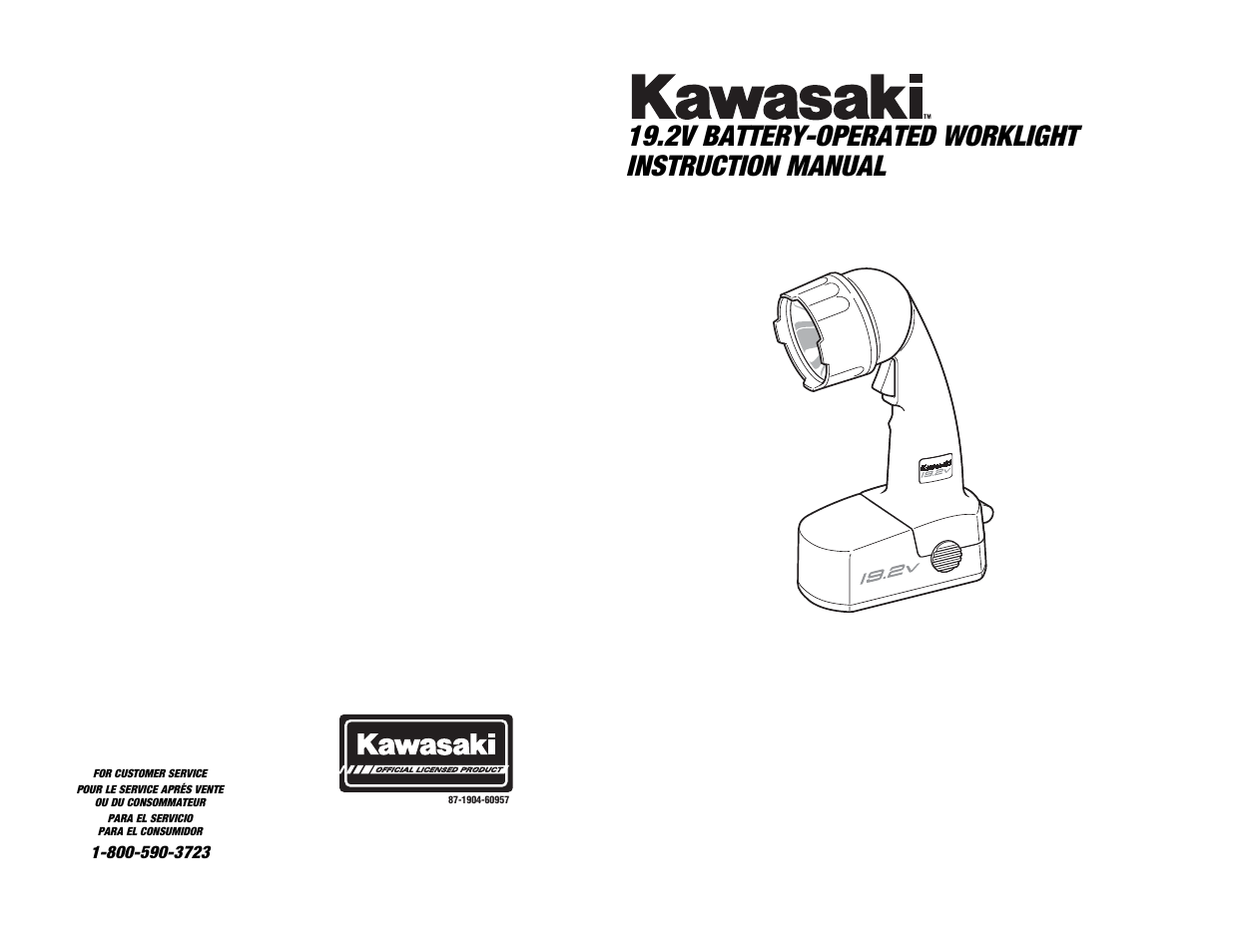 2v battery-operated worklight instruction manual | Kawasaki 19.2V BATTERY-OPERATED CIRCULAR SAW User Manual | Page 27 / 52