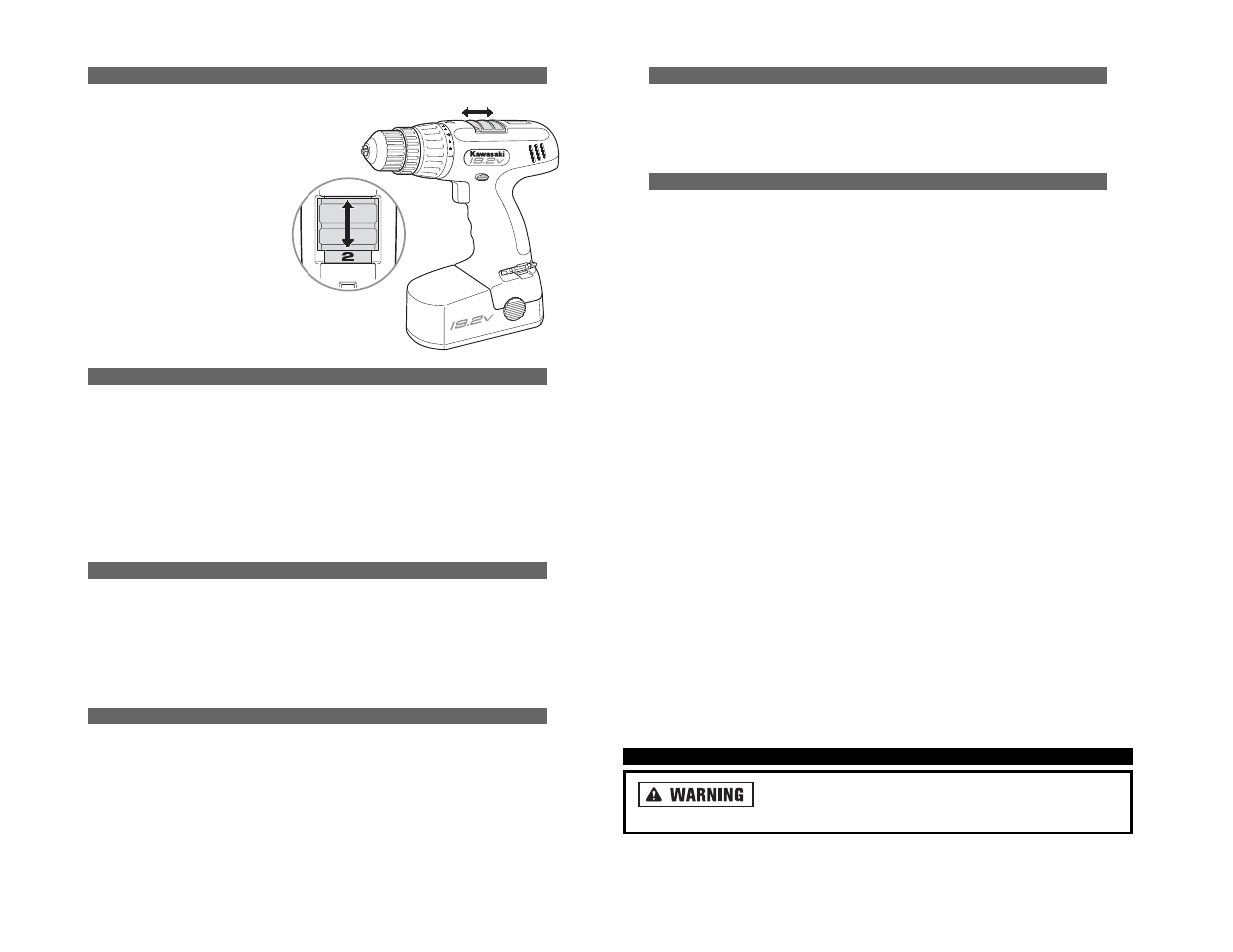 Kawasaki 19.2V BATTERY-OPERATED CIRCULAR SAW User Manual | Page 44 / 52