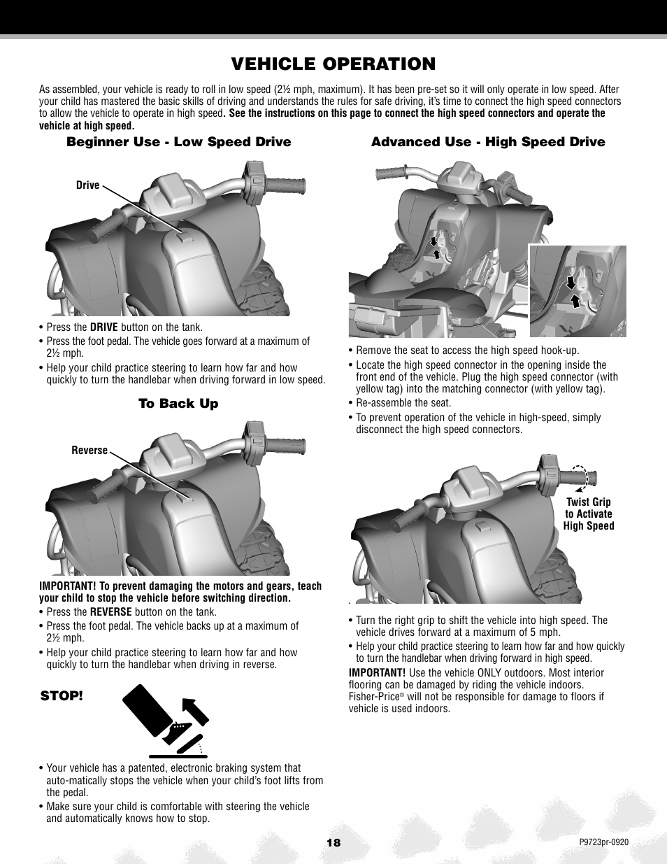 Vehicle operation | Kawasaki P9723 User Manual | Page 18 / 25