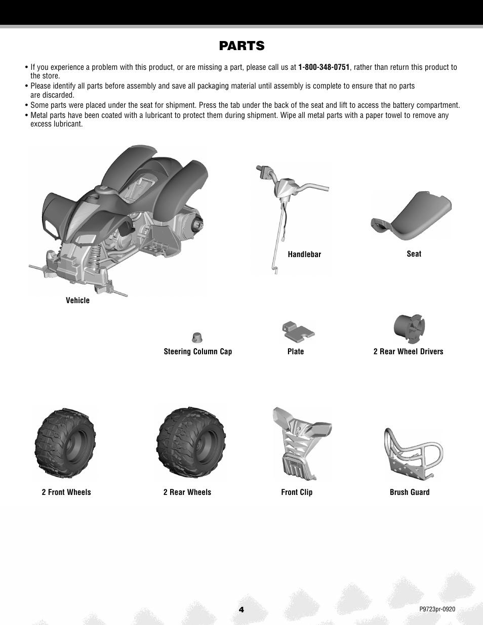 Parts | Kawasaki P9723 User Manual | Page 4 / 25