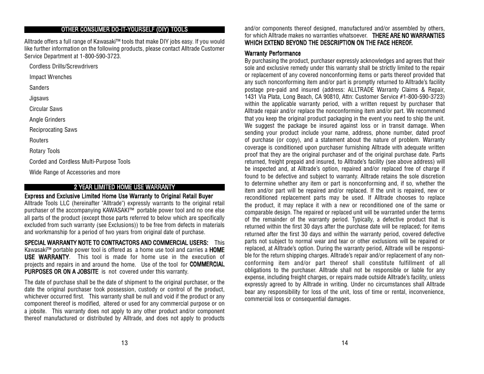 Kawasaki 19.2V BATTERY-OPERATED WORKLIGHT 840646 User Manual | Page 8 / 34