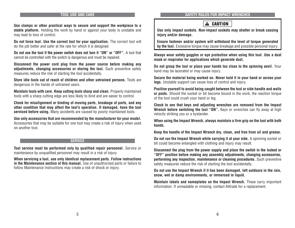 Kawasaki 1/2" IMPACT WRENCH KIT 690163 User Manual | Page 4 / 8