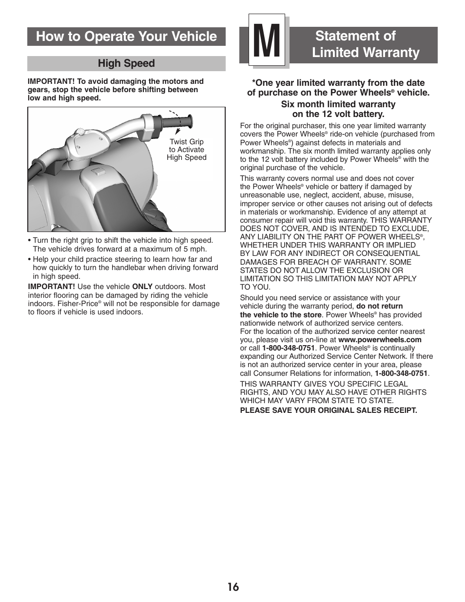 16 high speed | Kawasaki NINJA B9272 User Manual | Page 16 / 20