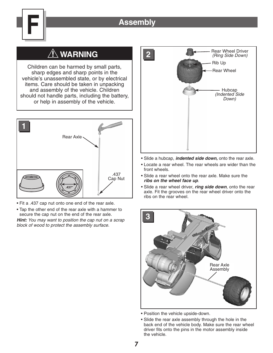 Warning, Assembly | Kawasaki NINJA B9272 User Manual | Page 7 / 20