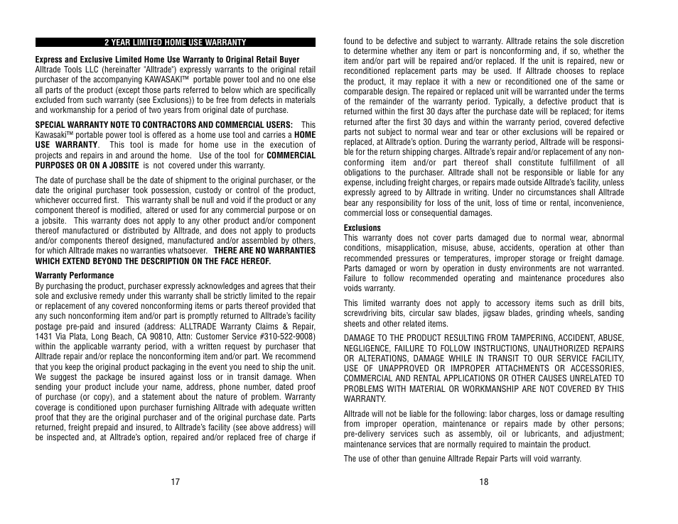 Kawasaki Rechargeable Jumpstarter 840095 User Manual | Page 10 / 11