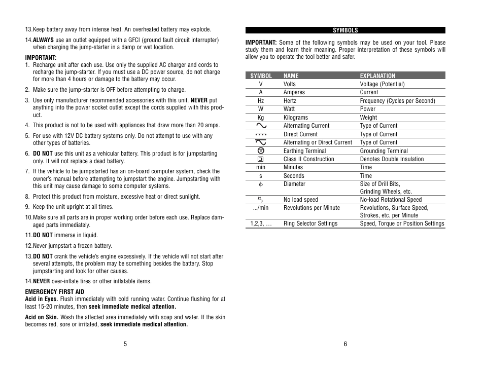 Kawasaki Rechargeable Jumpstarter 840095 User Manual | Page 4 / 11
