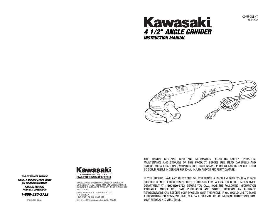 Kawasaki 691202 User Manual | 10 pages