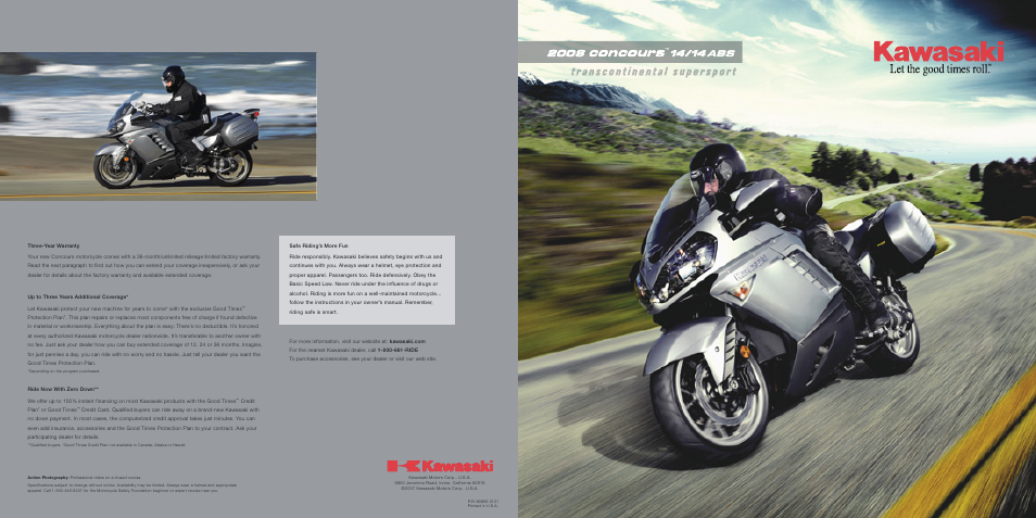Kawasaki Concours 14 User Manual | 5 pages