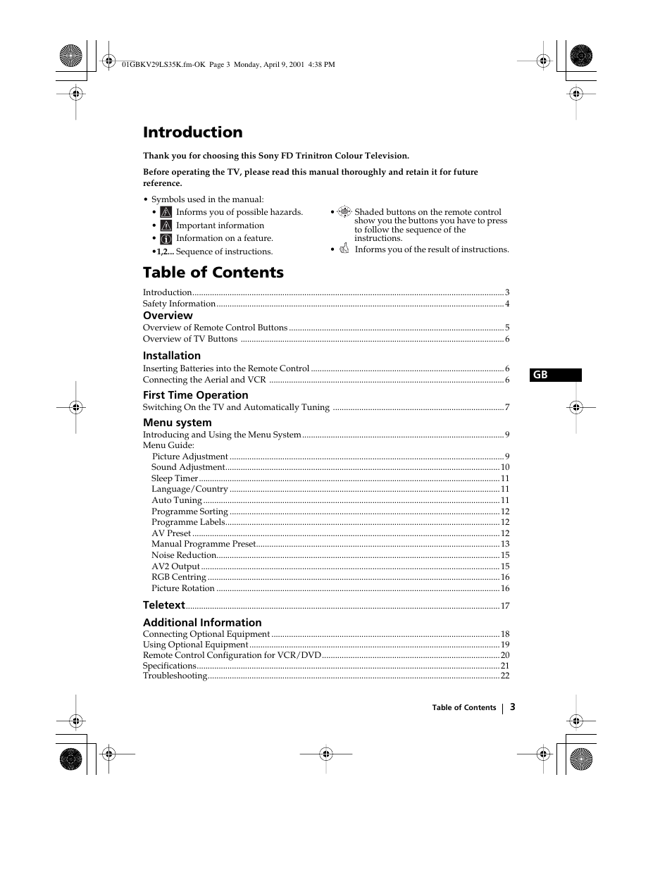 Sony KV-29LS35K User Manual | Page 2 / 122