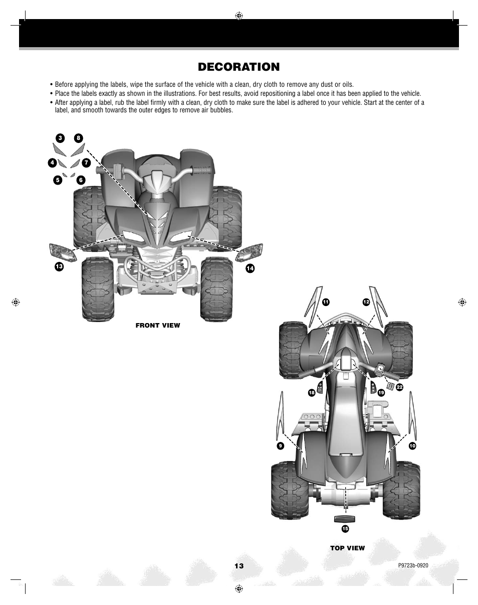 Decoration | Kawasaki KFX T4872 User Manual | Page 13 / 25